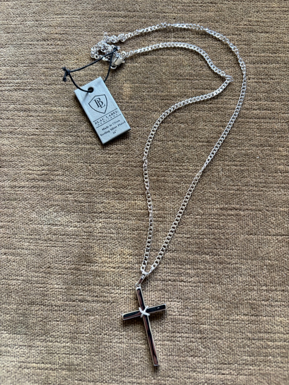 Black Label Heritage cross necklace